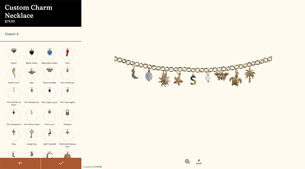 charm necklace configurator