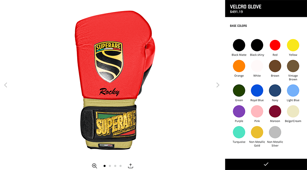 boxing gloves configurator
